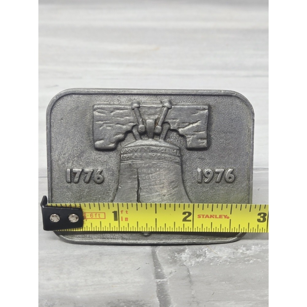 VTG 1975‎ Liberty Bell Bicentennial Belt Buckle Pewter - Picture 2 of 4